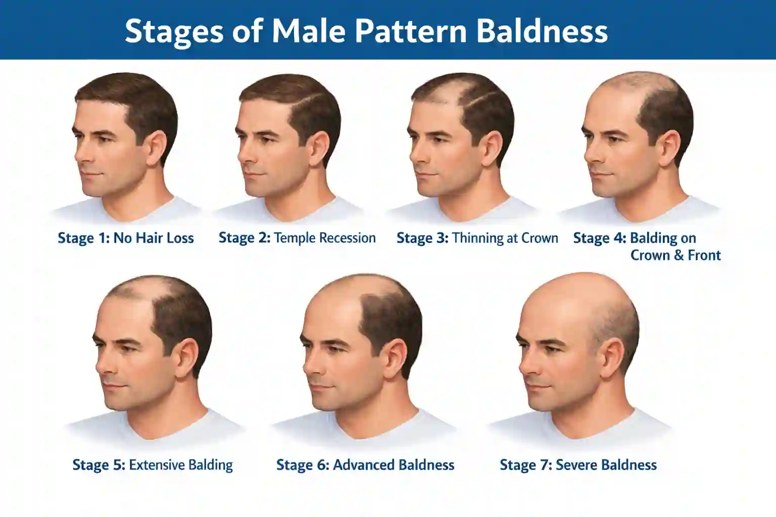 male pattern baldness stages